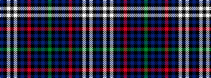 idealised woven sample of pattern BKWKWKBKRKBKBKG