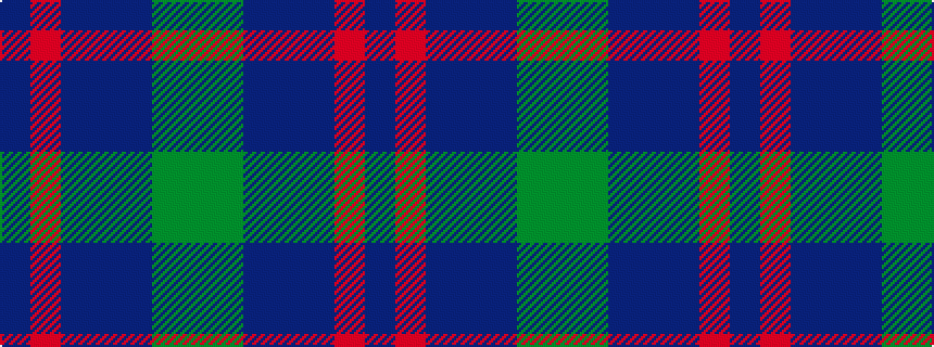 idealised woven sample of pattern BRBBBGG