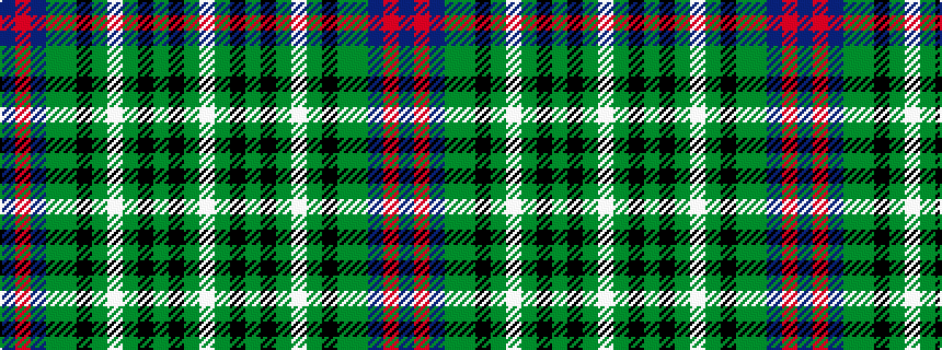 idealised woven sample of pattern BRBGGKGWGKGKGW