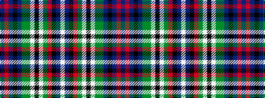idealised woven sample of pattern BRBKBGGWKWGRKBW
