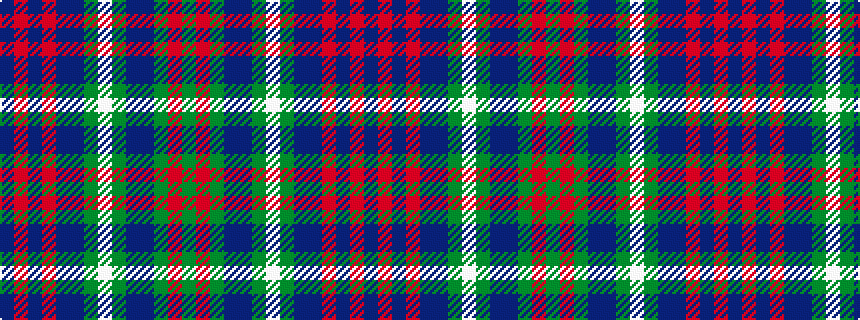 idealised woven sample of pattern BRBRBBGWGBBGRG