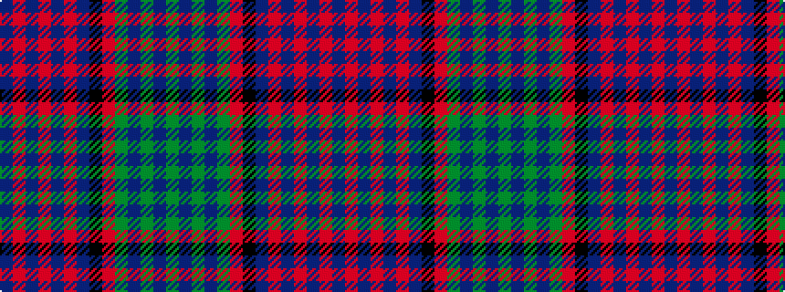 idealised woven sample of pattern BRBRBRBKRGBGBG