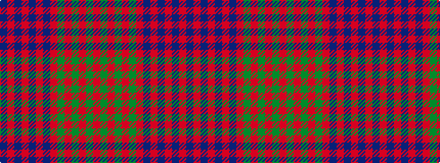 idealised woven sample of pattern BRBRBRBRGRGRGR