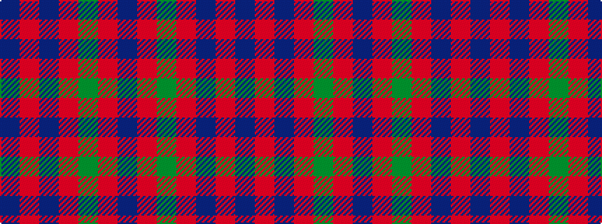 idealised woven sample of pattern BRBRGRB