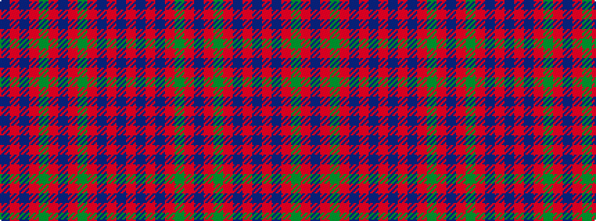 idealised woven sample of pattern BRBRGRBRGRBRBR
