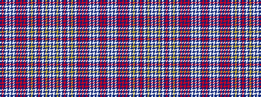 idealised woven sample of pattern BRBWBWBWBRBRBRBWBYBWBRBWBYBWB