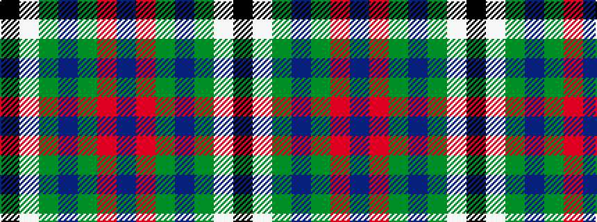 idealised woven sample of pattern BRGBGWK