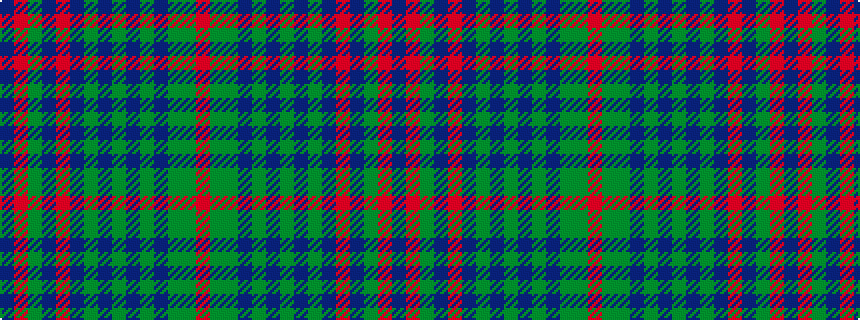 idealised woven sample of pattern BRGBRBGBGBGBGGR