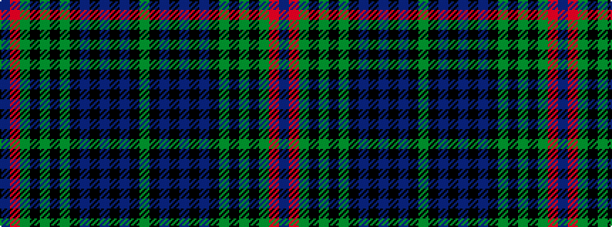 idealised woven sample of pattern BRGKGKGKBKBKBKG