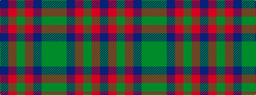 idealised woven sample of pattern BRGRBGG
