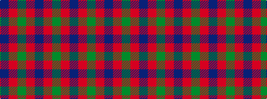 idealised woven sample of pattern BRGRBRG