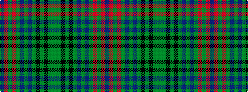 idealised woven sample of pattern BRGRGBGBGKGKGG
