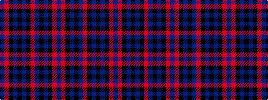 idealised woven sample of pattern BRKBKBKRBKBKRB