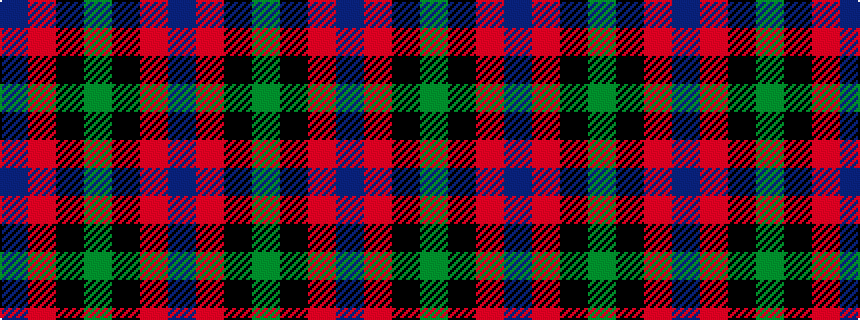 idealised woven sample of pattern BRKGKRB