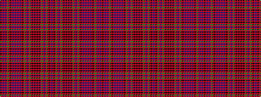 idealised woven sample of pattern BRKRGRBRGRKRKRKRKRGRBRGRKRBRBRBRBRKRGRBRBRK
