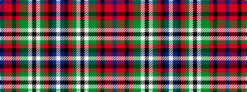 idealised woven sample of pattern BRRKRGGWKWGRKBW