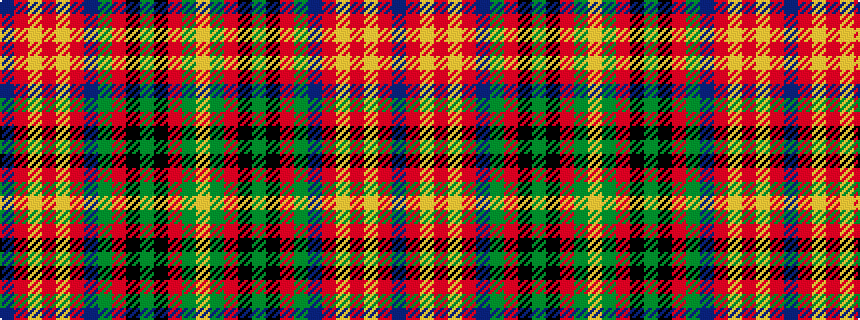 idealised woven sample of pattern BRYRYRBGRKGKRGY