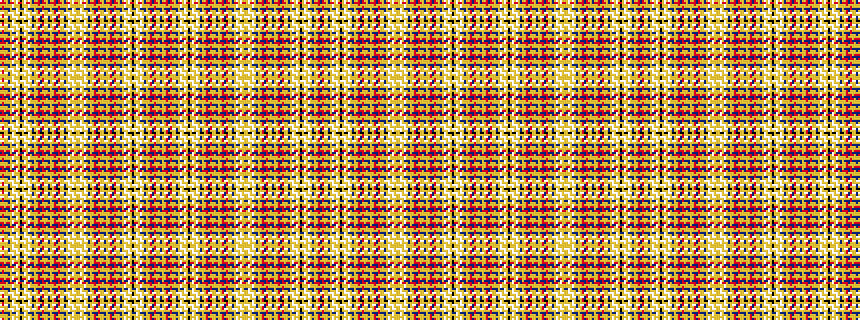 idealised woven sample of pattern BRYYBYWYWYKYWYWYBYYRBRYYBYYRBRYYBYWYWYYYWYWYBYYRBRYYBYYRBRYYBYWYWYKYWYWYBYYRBRYYB