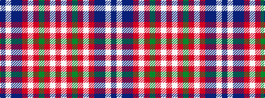idealised woven sample of pattern BWBBRWRGRWR