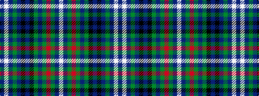 idealised woven sample of pattern BWBGBKBKGBGRGBW