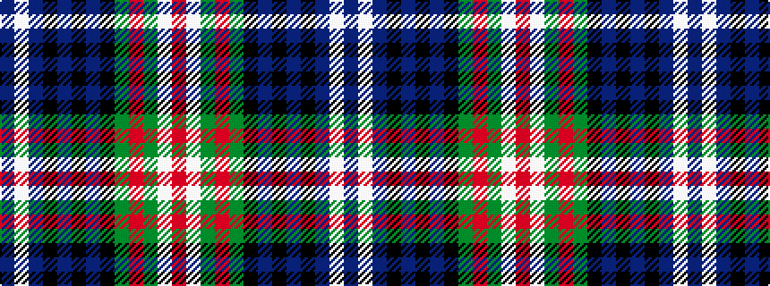 idealised woven sample of pattern BWBKBKBKGRGWR
