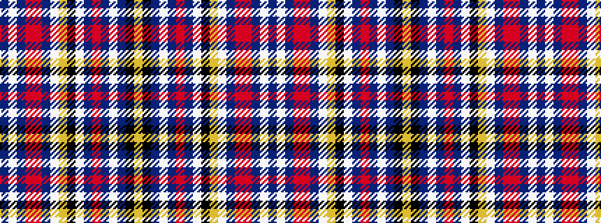 idealised woven sample of pattern BWBRRBWYKWBRBWBKY