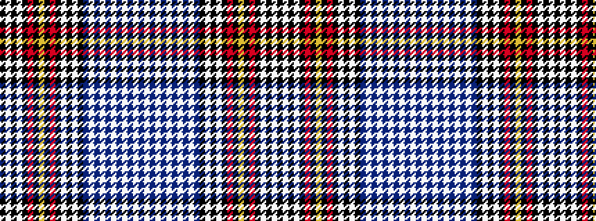 idealised woven sample of pattern BWBWBWBWBWBKWKWKRKYKRKWKWK