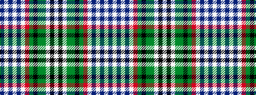 idealised woven sample of pattern BWBWBWRGKGGWKW