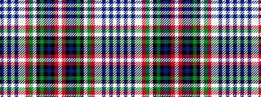idealised woven sample of pattern BWBWBWWRGWKGKBKRW