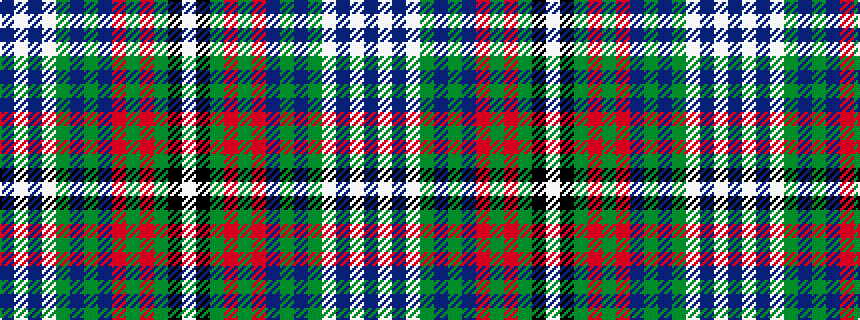 idealised woven sample of pattern BWBWGBGBRGRGKW