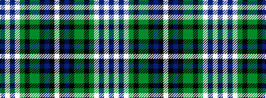 idealised woven sample of pattern BWBWGKGGKBKW