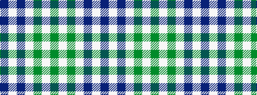 idealised woven sample of pattern BWBWGWG