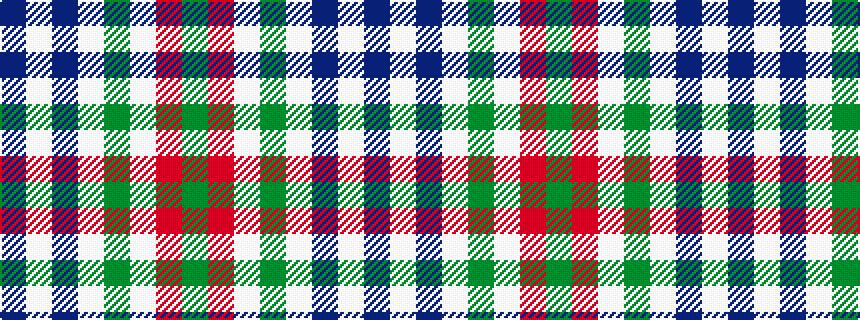 idealised woven sample of pattern BWBWGWRG