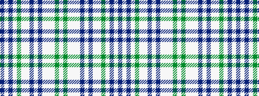 idealised woven sample of pattern BWBWGWWBWBWWWGW