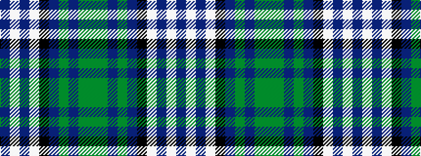 idealised woven sample of pattern BWBWKBGBGG