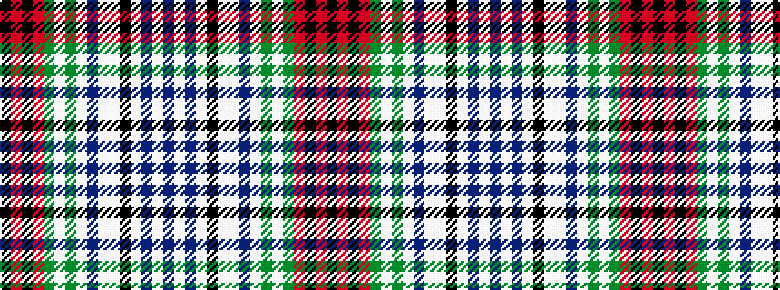 idealised woven sample of pattern BWBWKWWBWGWGRKRK