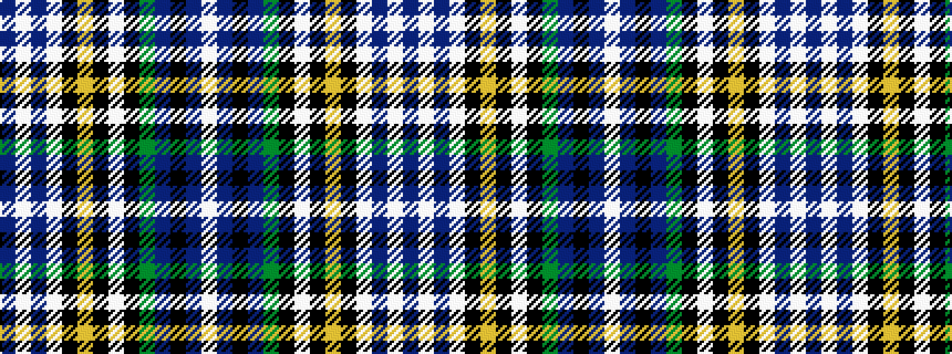 idealised woven sample of pattern BWBWKYKWKGBKBW