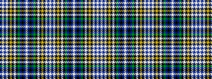 idealised woven sample of pattern BWBWKYKWKGBKBWBKBGKWKYKWBW