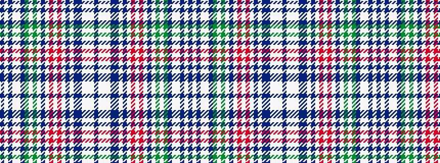 idealised woven sample of pattern BWBWWBGWGWBWRWRWBWBBWWWB