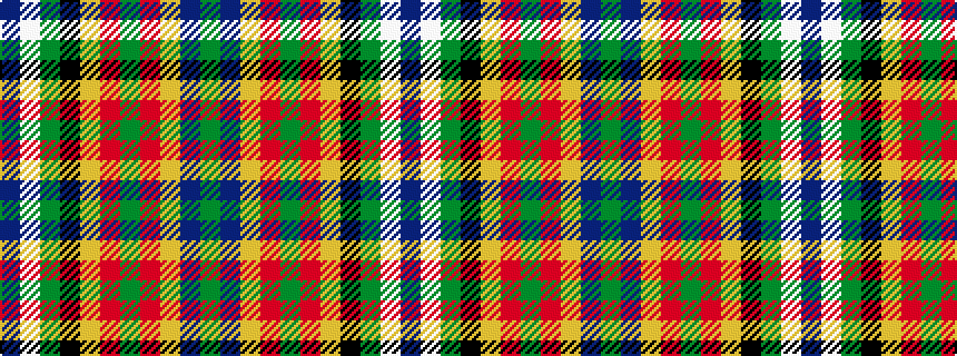 idealised woven sample of pattern BWGKYRGRYBG