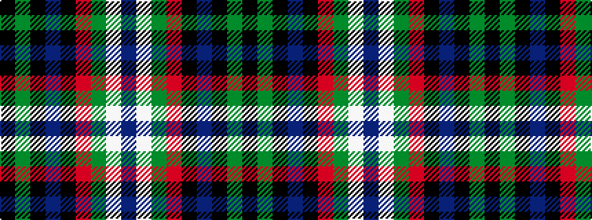 idealised woven sample of pattern BWGRKBKGK