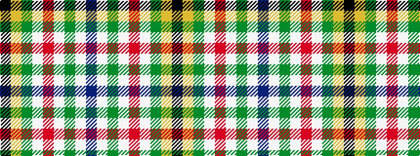 idealised woven sample of pattern BWGWRWGYK