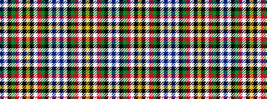 idealised woven sample of pattern BWKGRWKYKWRGKWBW