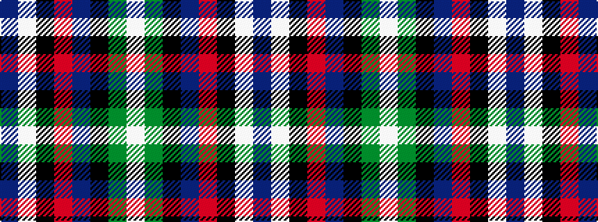 idealised woven sample of pattern BWKRBKGW