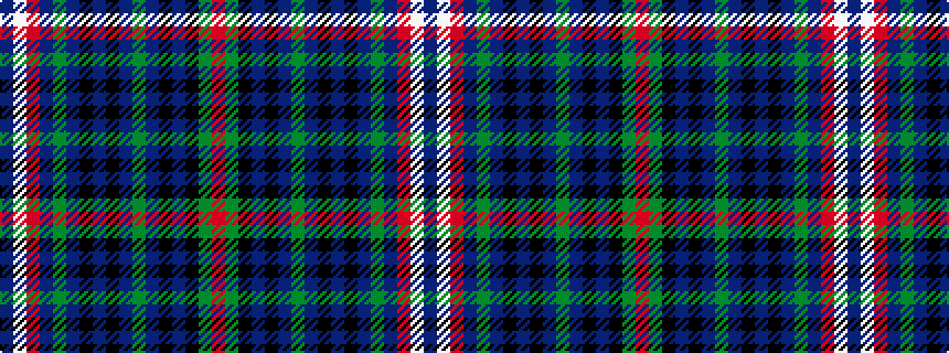 idealised woven sample of pattern BWRBGBKBKBGBKBKGR