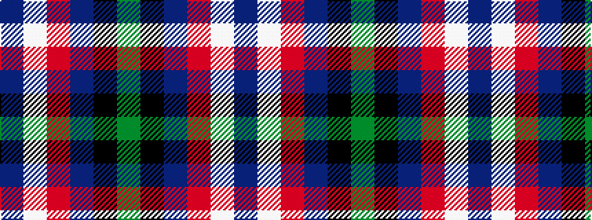 idealised woven sample of pattern BWRBKG