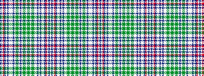idealised woven sample of pattern BWRBWBWWWBWGGWBWGGWGGWGGWWBWBWWBRWBW