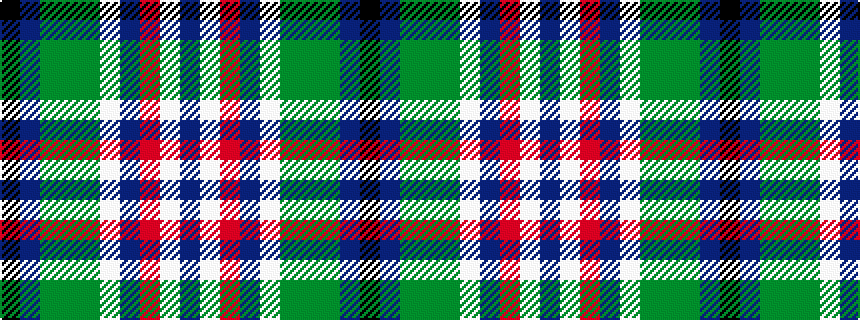 idealised woven sample of pattern BWRBWGGGBK