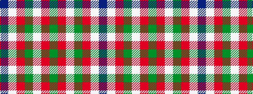 idealised woven sample of pattern BWRGWRG