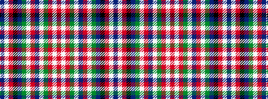 idealised woven sample of pattern BWRKBGWRBWGRWR